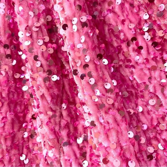 Faeriesty One Shoulder Sleeveless Pink Sequin Cocktail Dress, Women's Medium - Picture 8 of 13